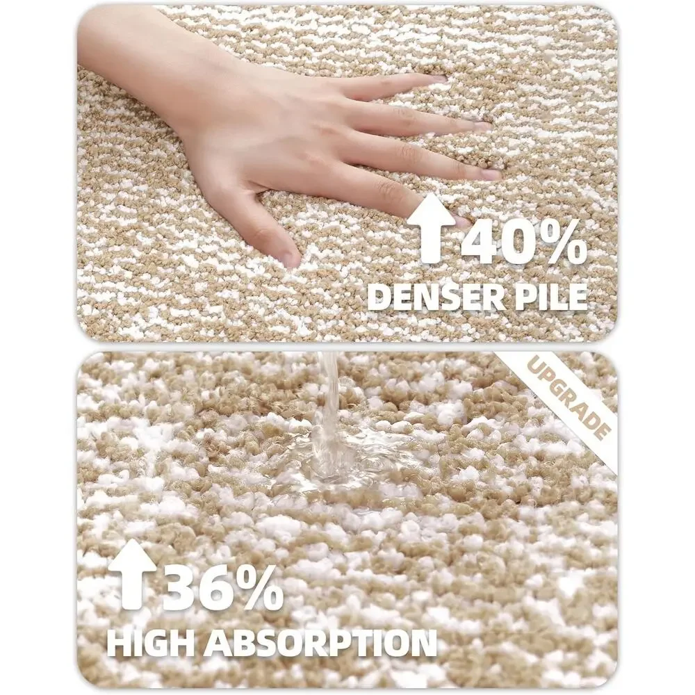 New Color & Geometry Brown Non-Slip Washable Bath Rug Bathroom Mat 20